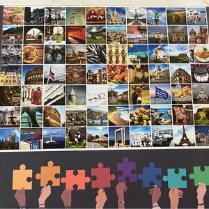 Colorful World Landmarks Puzzle
